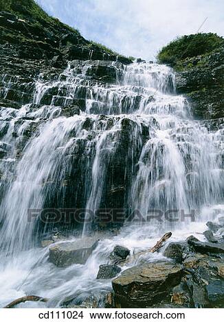 Waterfalls. Waterton-Glacier International Peace Park. Montana. USA View Large Photo Image Picture - Waterfalls. Waterton-Glacier International Peace Park. Montana. USA. Fotosearch