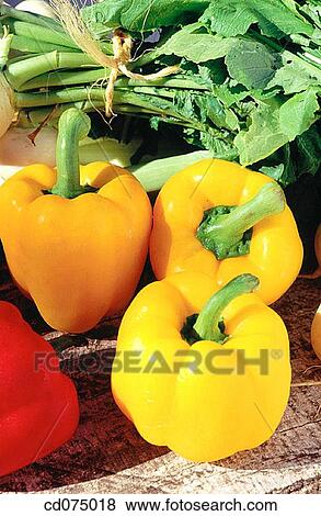 Yellow peppers View Large Photo Image Stock Photo - Yellow peppers. Fotosearch
