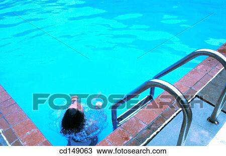 A partial view of a swimming pool with a person in the water. View Large Photo Image Stock Image - A partial view of a swimming pool with a person in the water.. Fotosearch