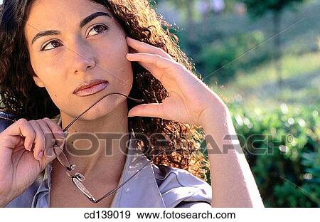 absent-mindedness, brunette, askance, Absent-minded View Large Photo Image Stock Photo - absent-mindedness, brunette, askance, Absent-minded. Fotosearch