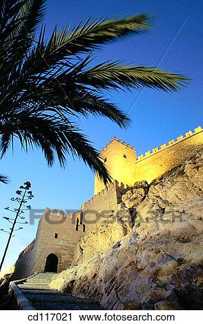 Stock Image - Alcazaba, fortress built in 773 by the Amir of Cordoba. Almeria. Spain. Fotosearch