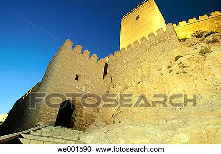 Stock Image - Alcazaba, fortress built in 773 by the Amir of Cordoba. Almeria. Spain. Fotosearch