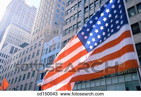 American flag, city, blue, Americana, America View Large Photo Image Stock Image - American flag, city, blue, Americana, America. Fotosearch