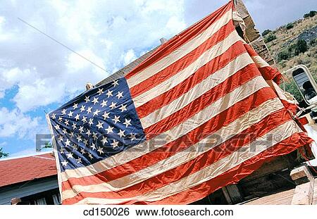 Stock Photograph - American flag, day, blue, Americana, America. Fotosearch