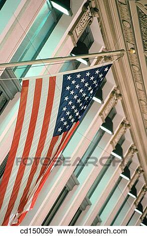 American flag, flag, building, Americana, America View Large Photo Image Stock Photo - American flag, flag, building, Americana, America. Fotosearch