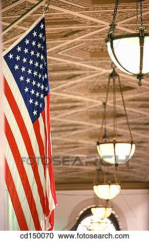American flag, indoors, flag, Americana, America View Large Photo Image Stock Image - American flag, indoors, flag, Americana, America. Fotosearch