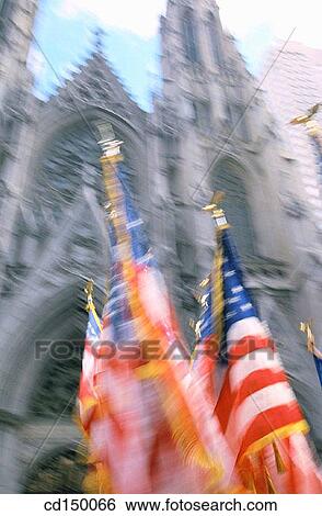 American flags in front of Saint Patrick's Cathedral. New York City. USA View Large Photo Image Stock Photograph - American flags in front of Saint Patrick's Cathedral. New York City. USA. Fotosearch