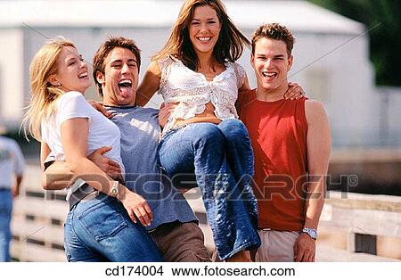 amusement, blond, black hair, adolescence View Large Photo Image Picture - amusement, blond, black hair, adolescence. Fotosearch