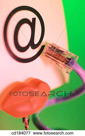 at sign, communication, communicate, cable, amusing View Large Photo Image Stock Photo - at sign, communication, communicate, cable, amusing. Fotosearch