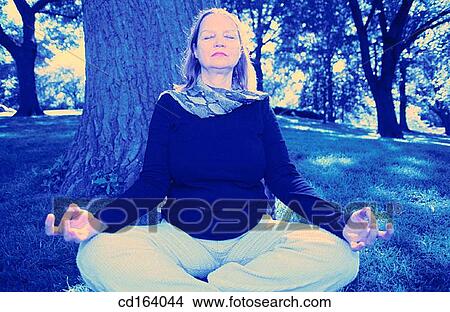 Picture - baby boomer, calm, chilling out. Fotosearch