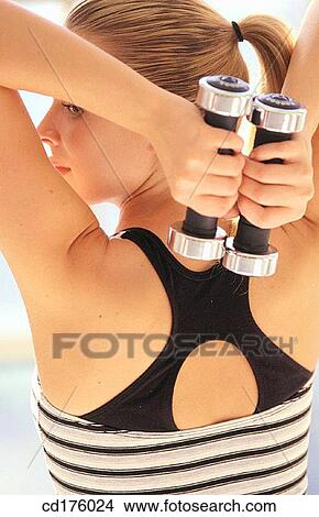 back view, dumbbell, arm View Large Photo Image Picture - back view, dumbbell, arm. Fotosearch