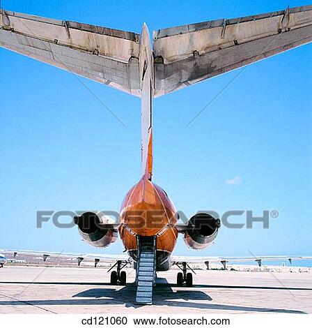 Back view of plane at airport. Lanzarote. Canary Islands. Spain View Large Photo Image Stock Image - Back view of plane at airport. Lanzarote. Canary Islands. Spain. Fotosearch