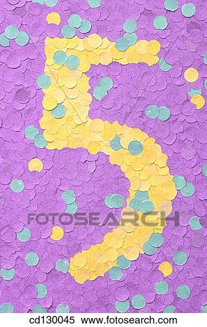 Stock Photography - background, Close-up, concept, confetti, five. Fotosearch