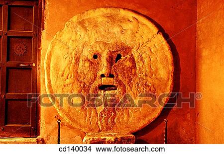 Bas-relief known as Mouth of Truth according to an old legend, in the porch of Santa Maria in Cosmedin church. Rome. Italy View Large Photo Image Picture - Bas-relief known as Mouth of Truth according to an old legend, in the porch of Santa Maria in Cosmedin church. Rome. Italy. Fotosearch