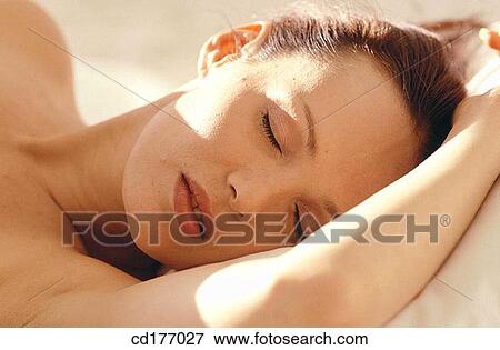 Stock Photo - beauty, Beauty Care, brunette, calm. Fotosearch