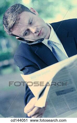 Stock Image - business, businessman, businesspeople, calling. Fotosearch