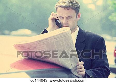 Stock Image - business, calling, businesspeople, businessman, automobile. Fotosearch