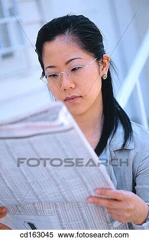 Stock Photography - business, Close-up, businesswoman, businesspeople, Asian-American. Fotosearch
