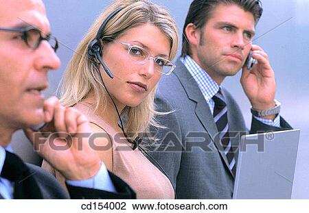 Stock Image - Business, Mobile phone, Communication. Fotosearch