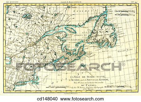 Canada. Nova Scotia and the Island of Newfoundland, 18th century map View Large Photo Image Stock Image - Canada. Nova Scotia and the Island of Newfoundland, 18th century map. Fotosearch