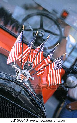 car, American flag, automobile, antique, Americana, America View Large Photo Image Stock Photograph - car, American flag, automobile, antique, Americana, America. Fotosearch