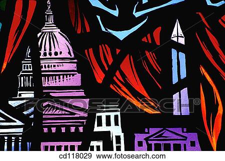Stock Photo - city, Americana, Capitol, building, art, America. Fotosearch