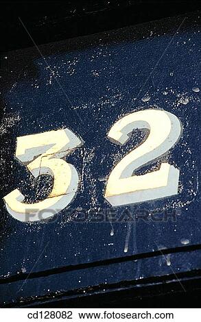 Stock Image - Close-up, number, numb, concept, 32. Fotosearch