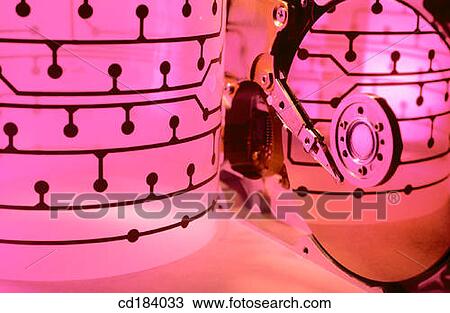 Computer hard disk and circuits View Large Photo Image Stock Image - Computer hard disk and circuits. Fotosearch