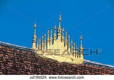 Decorative detail of the roof of Wat Xieng Thong pagoda. Luang Prabang. Laos View Large Photo Image Picture - Decorative detail of the roof of Wat Xieng Thong pagoda. Luang Prabang. Laos. Fotosearch