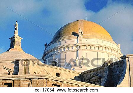 Picture - Detail of neoclassical domes of the cathedral. Cadiz. Spain. Fotosearch