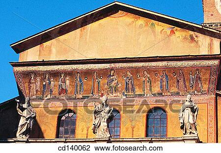 Facade of Santa Maria in Trastevere. Rome. Italy View Large Photo Image Stock Image - Facade of Santa Maria in Trastevere. Rome. Italy. Fotosearch