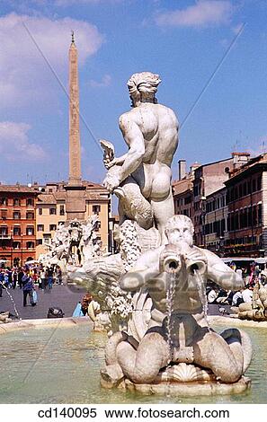 Fountain of the Moor. Piazza Navona. Rome. Italy View Large Photo Image Stock Photography - Fountain of the Moor. Piazza Navona. Rome. Italy. Fotosearch
