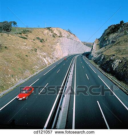 Stock Photo - Freeway Bilbao-Behobia. Guipuzcoa. Spain. Fotosearch