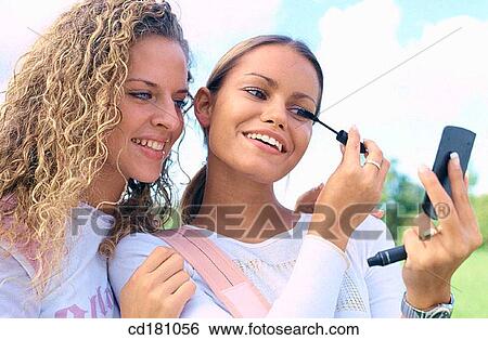 Friendship, Beauty, Make up View Large Photo Image Stock Photograph - Friendship, Beauty, Make up. Fotosearch