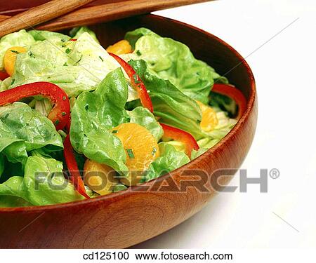 Green salad with oranges and red peppers View Large Photo Image Stock Image - Green salad with oranges and red peppers. Fotosearch