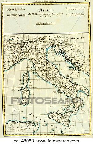 Italy, 18th century map View Large Photo Image Stock Image - Italy, 18th century map. Fotosearch