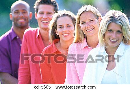 Stock Image - Lifestyle, Row, People. Fotosearch