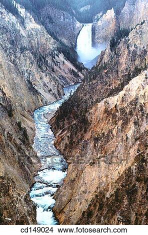 Lower Falls. Grand Canyon. Yellowstone National Park. Wyoming. USA View Large Photo Image Picture - Lower Falls. Grand Canyon. Yellowstone National Park. Wyoming. USA. Fotosearch