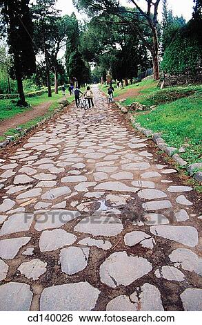 Stock Photograph - Old Appian Way. Rome. Italy. Fotosearch