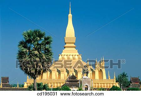 Pha That Luang. Vientiane. Laos View Large Photo Image Stock Image - Pha That Luang. Vientiane. Laos. Fotosearch
