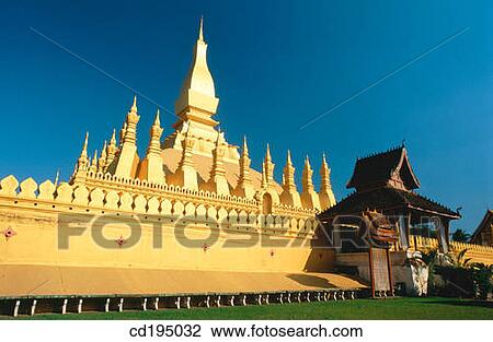 Pha That Luang. Vientiane. Laos View Large Photo Image Stock Image - Pha That Luang. Vientiane. Laos. Fotosearch