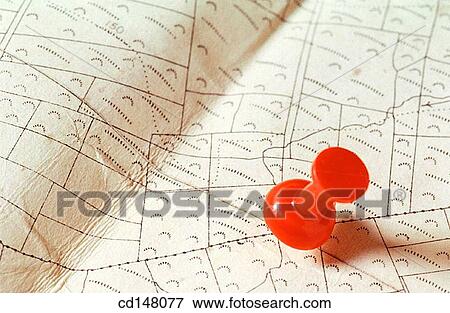 Stock Photo - Pin marking place on map. Fotosearch
