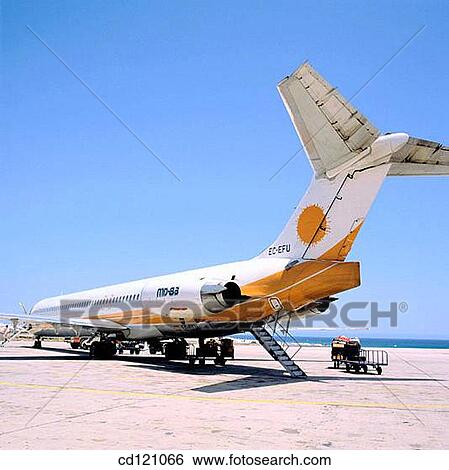 Stock Photograph - Plane at airport. Lanzarote. Canary Islands. Spain. Fotosearch