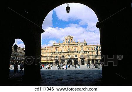 Plaza Mayor (Main Square) and City Hall built in Baroque style. Salamanca. Spain View Large Photo Image Stock Photograph - Plaza Mayor (Main Square) and City Hall built in Baroque style. Salamanca. Spain. Fotosearch