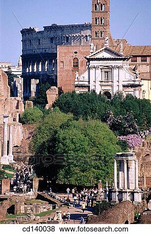 Roman Forum and Colosseum in background. Rome. Italy View Large Photo Image Stock Photo - Roman Forum and Colosseum in background. Rome. Italy. Fotosearch