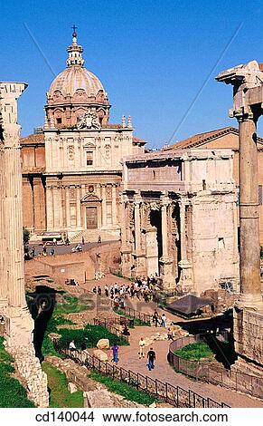 Roman Forum with Arch of Settimio Severo. Rome. Italy View Large Photo Image Picture - Roman Forum with Arch of Settimio Severo. Rome. Italy. Fotosearch