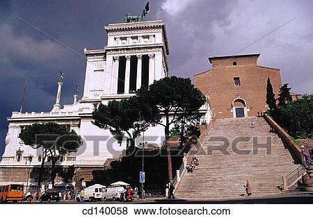 Santa Maria in Aracoeli and Vittorio Emanuele monument. Rome. Italy View Large Photo Image Stock Photo - Santa Maria in Aracoeli and Vittorio Emanuele monument. Rome. Italy. Fotosearch
