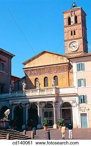 Santa Maria in Trastevere. Rome. Italy View Large Photo Image Stock Image - Santa Maria in Trastevere. Rome. Italy. Fotosearch