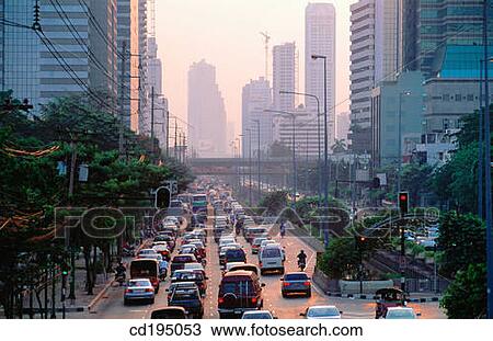 Stock Image - Sathorn Road. Bangkok. Thailand. Fotosearch