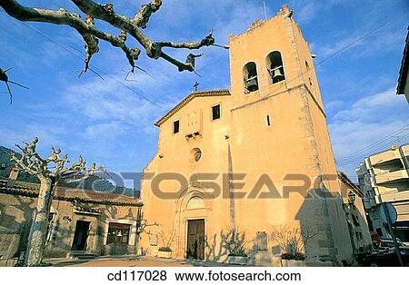 St. Feliu's church (XVIth. century). Cabrera de Mar. Barcelona province. Spain View Large Photo Image Stock Photo - St. Feliu's church (XVIth. century). Cabrera de Mar. Barcelona province. Spain. Fotosearch